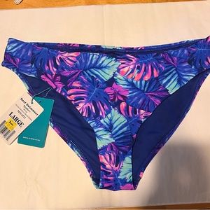 NWT Tropical Print Bikini Bottoms Size Large